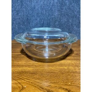 Pyrex 023 Clear Glass Casserole Dish with Lid 1.5L Round Oven Microwave Safe USA
